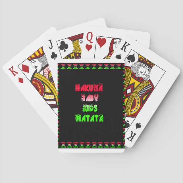 Hakuna Matata Baby Kinder Geschenke phantastische  Spielkarten (Rückseite)