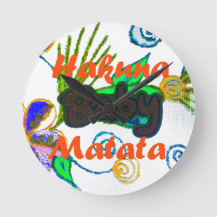 Hakuna Matata Baby.png Runde Wanduhr