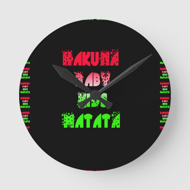 Hakuna Matata Baby scherzt fantastisches desi Runde Wanduhr (Vorderseite)