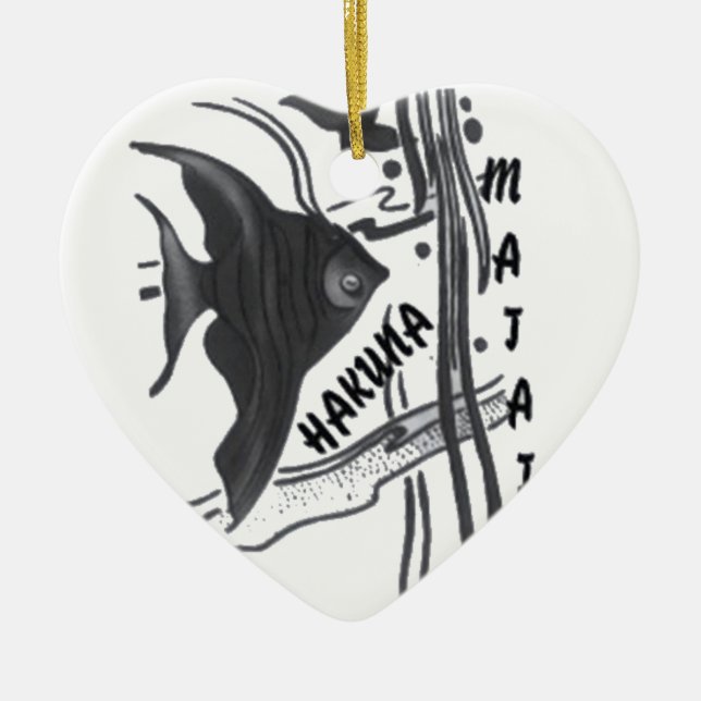Hakuna Matata Big Little Fish.png Keramik Ornament (Vorne)