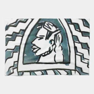 Hakuna Matata Blue Triangle Style.png Geschirrtuch