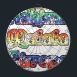 Hakuna Matata Europe Art Print/Graphic Dartscheibe<br><div class="desc">Hakuna Matata Europe Art Print/Graphic Embrace ein sorgloser Geist mit unserer Hakuna Matata Europe Art Print. Dieses lebendige Design zeichnet sich durch den Begriff "Hakuna Matata Europe" in Vintagen, farbenfrohen, fetten Schriftart aus. Das Kunstwerk zeigt einen Farbverlauf von Grün, Blau, lila, Orange, Gelb, Weiß und weitere Akzente von lila und...</div>