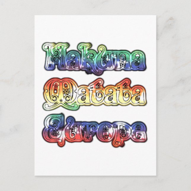Hakuna Matata Europe Art Print/Graphic Postkarte (Vorderseite)