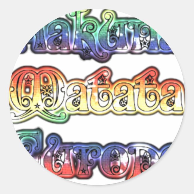Hakuna Matata Europe Art Print/Graphic Runder Aufkleber (Vorderseite)