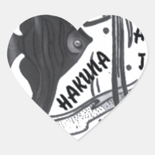 Hakuna Matata Fisch Kunst Druck Herz-Aufkleber