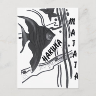 Hakuna Matata Fisch Kunst Druck Postkarte