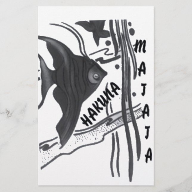 Hakuna Matata Fische Kunst drucken Briefpapier (Vorderseite)