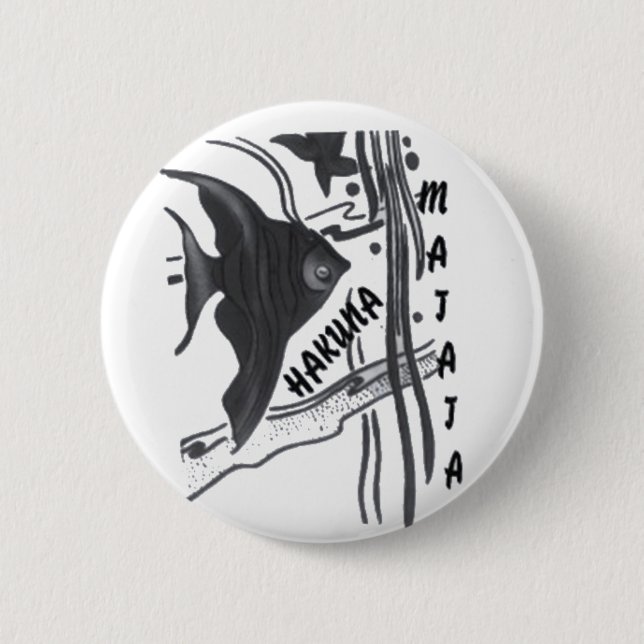 Hakuna Matata Fische Kunst drucken Button (Vorderseite)