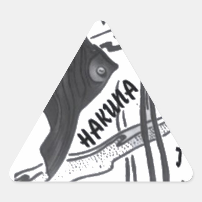 Hakuna Matata Fische Kunst drucken Dreieckiger Aufkleber (Vorderseite)