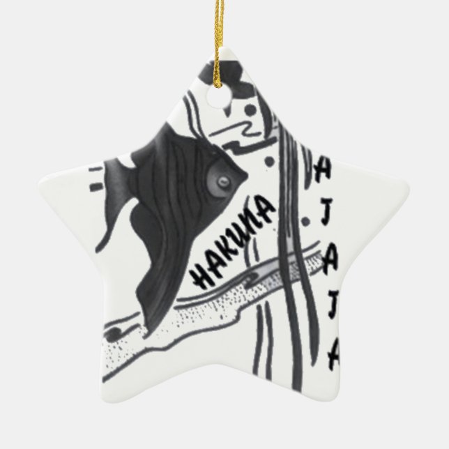 Hakuna Matata Fische Kunst drucken Keramikornament (Vorne)