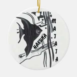 Hakuna Matata Fische Kunst drucken Keramikornament