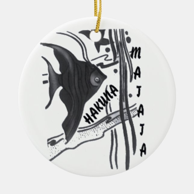 Hakuna Matata Fische Kunst drucken Keramikornament (Vorne)