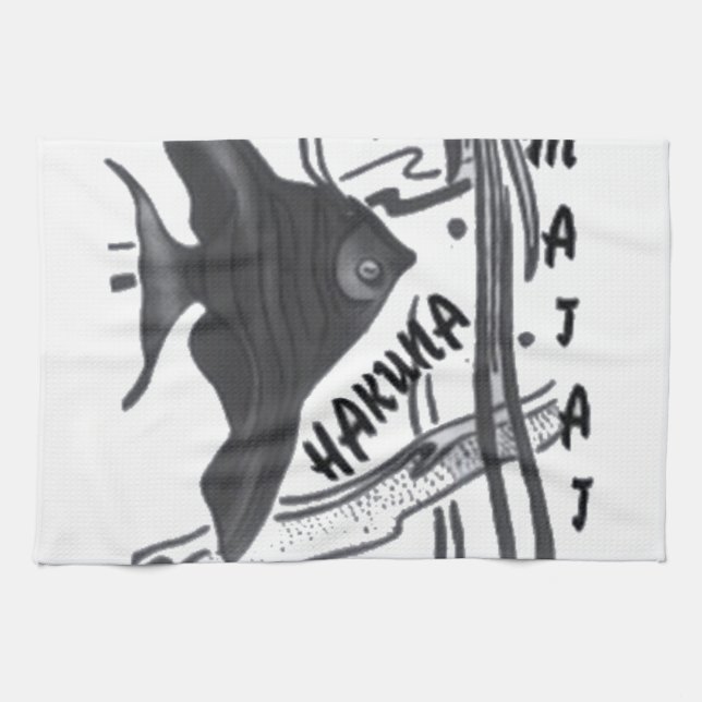 Hakuna Matata Fische Kunst drucken Küchentuch (Horizontal)