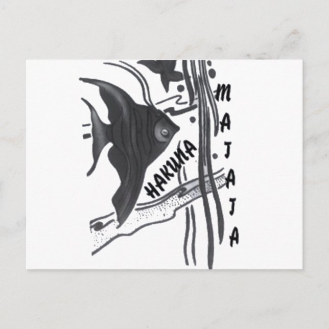 Hakuna Matata Fische Kunst drucken Postkarte (Vorderseite)