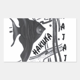 Hakuna Matata Fische Kunst drucken Rechteckiger Aufkleber
