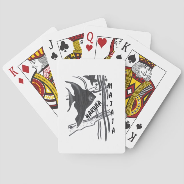 Hakuna Matata Fische Kunst drucken Spielkarten (Rückseite)