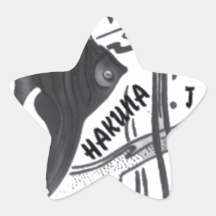 Hakuna Matata Fische Kunst drucken Stern-Aufkleber