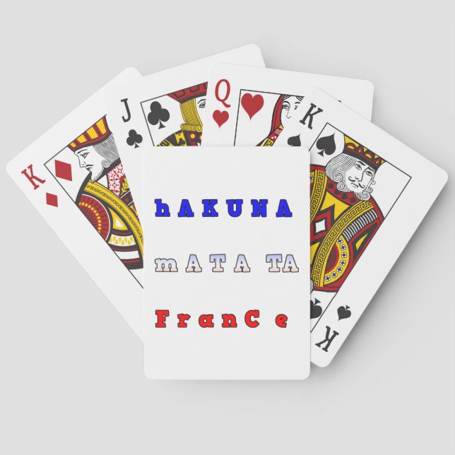 Hakuna Matata Frankreich Art Print/Graphic Spielkarten (Rückseite)