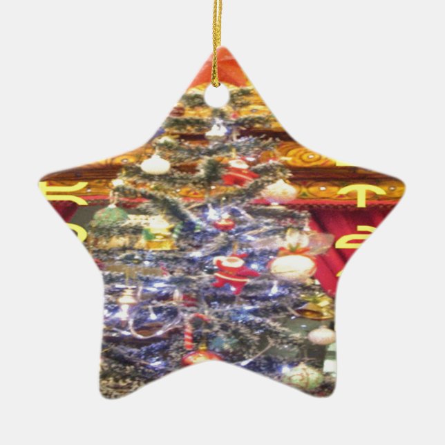 Hakuna Matata Frohe Weihnachten & ein glückliches  Keramik Ornament (Vorne)