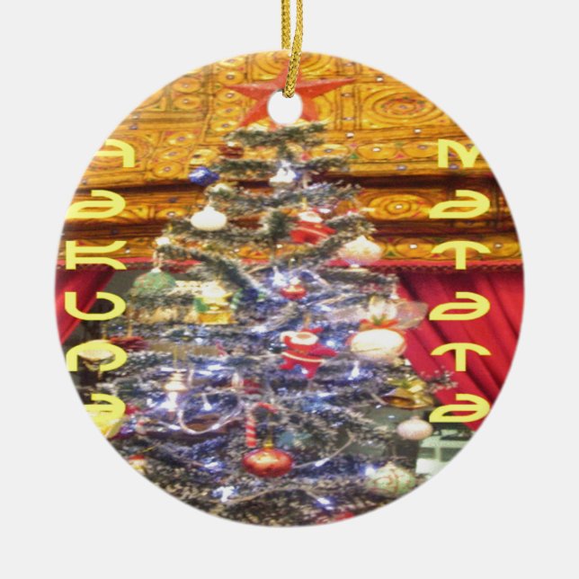 Hakuna Matata Frohe Weihnachten & ein glückliches  Keramikornament (Vorne)