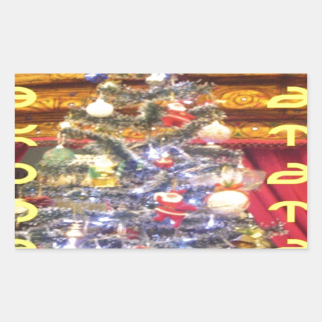 Hakuna Matata Frohe Weihnachten & ein glückliches  Rechteckiger Aufkleber (Vorderseite)