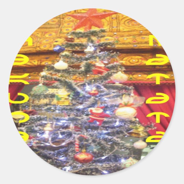 Hakuna Matata Frohe Weihnachten & ein glückliches  Runder Aufkleber (Vorderseite)