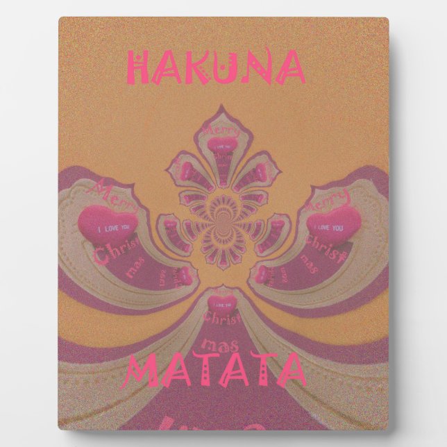 Hakuna Matata Frohe Weihnachten schöne Herzen Desi Fotoplatte (Vorderseite)