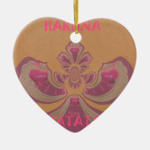 Hakuna Matata Frohe Weihnachten schöne Herzen Desi Keramik Ornament