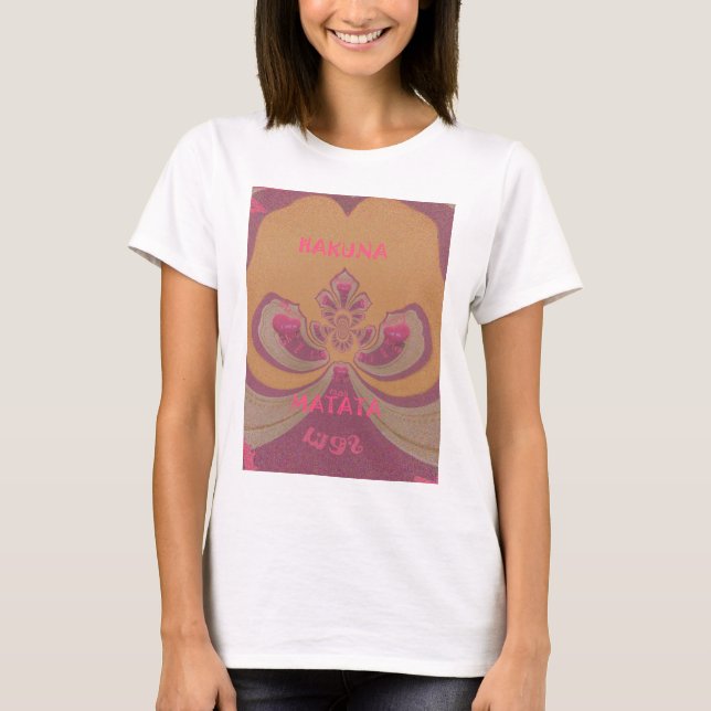 Hakuna Matata Frohe Weihnachten schöne Herzen Desi T-Shirt (Vorderseite)