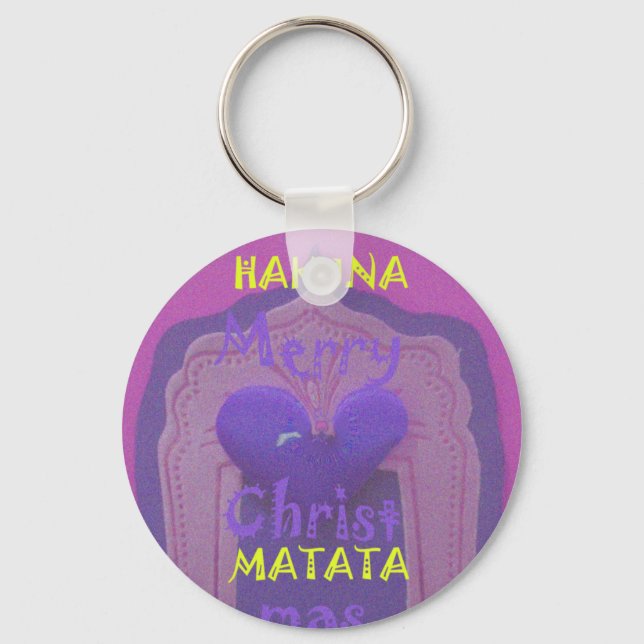 Hakuna Matata Frohe Weihnachts-Liebe Design. Schlüsselanhänger (Vorderseite)