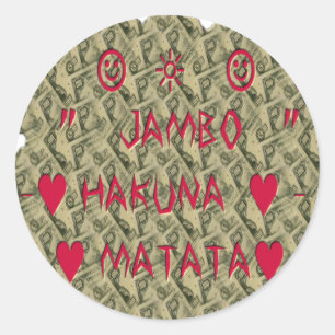 Hakuna Matata Geld Reden Kunst Druck Design Runder Aufkleber