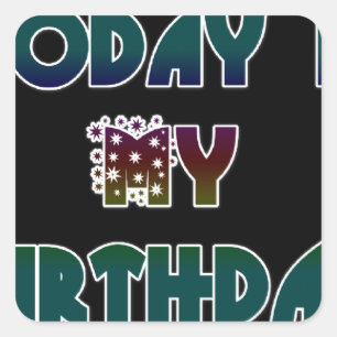 Hakuna Matata Gift Heute ist mein Geburtstag.png Quadratischer Aufkleber