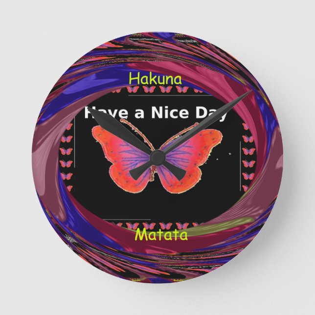 Hakuna Matata haben einen schöner Runde Wanduhr (Vorderseite)