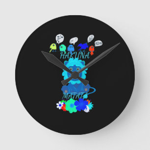 Hakuna Matata Hakunamatata Baby lion king.png Runde Wanduhr