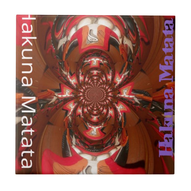 Hakuna Matata Halloween Mask Kaleidoskop Abstrakt Fliese (Vorderseite)