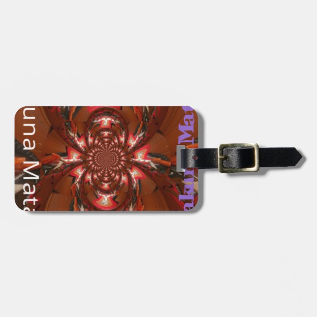 Hakuna Matata Halloween Mask Kaleidoskop Abstrakt Gepäckanhänger (Vorderseite horizontal)