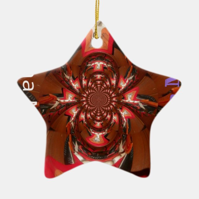 Hakuna Matata Halloween Mask Kaleidoskop Abstrakt Keramikornament (Vorne)