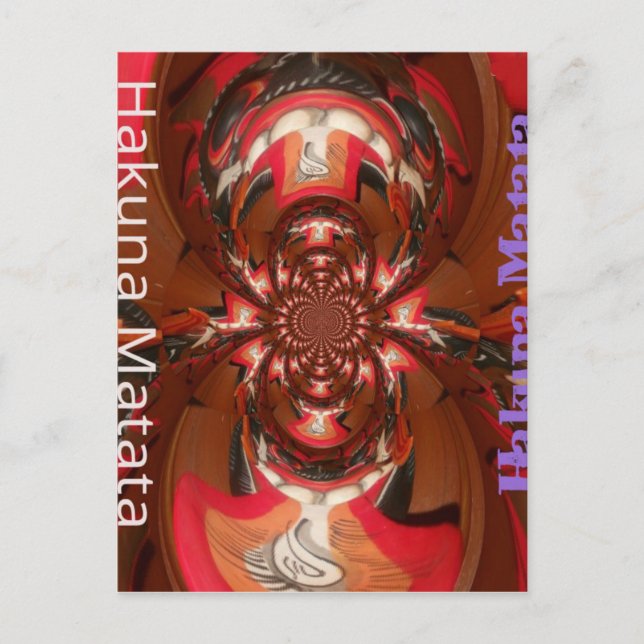 Hakuna Matata Halloween Mask Kaleidoskop Abstrakt Postkarte (Vorderseite)