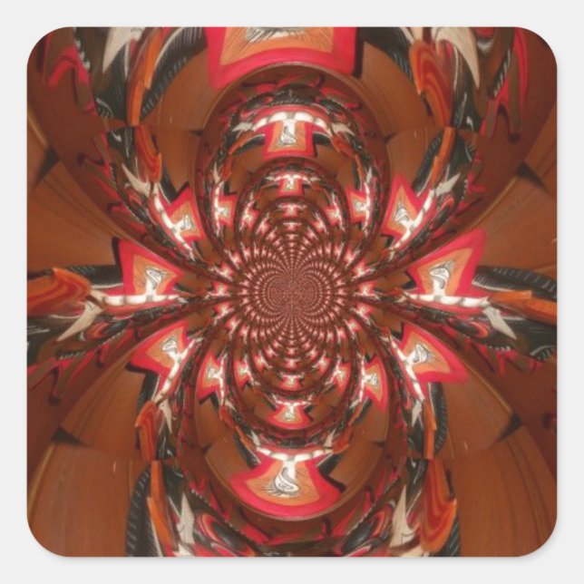 Hakuna Matata Halloween Mask Kaleidoskop Abstrakt Quadratischer Aufkleber (Vorderseite)