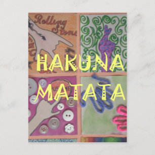 Hakuna Matata Handzeichen Kunst Druck Postkarte