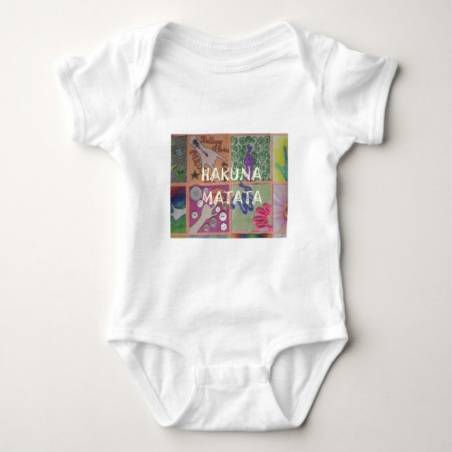 Hakuna Matata Handzeichen Kunst drucken Baby Strampler (Vorderseite)