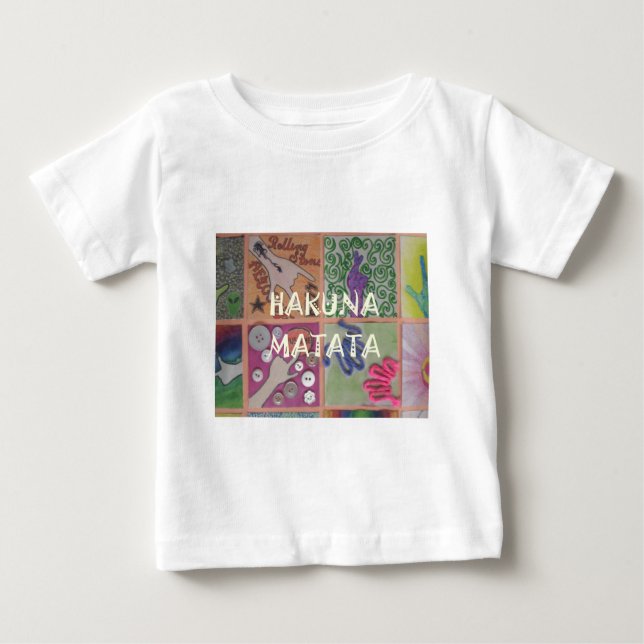 Hakuna Matata Handzeichen Kunst drucken Baby T-shirt (Vorderseite)
