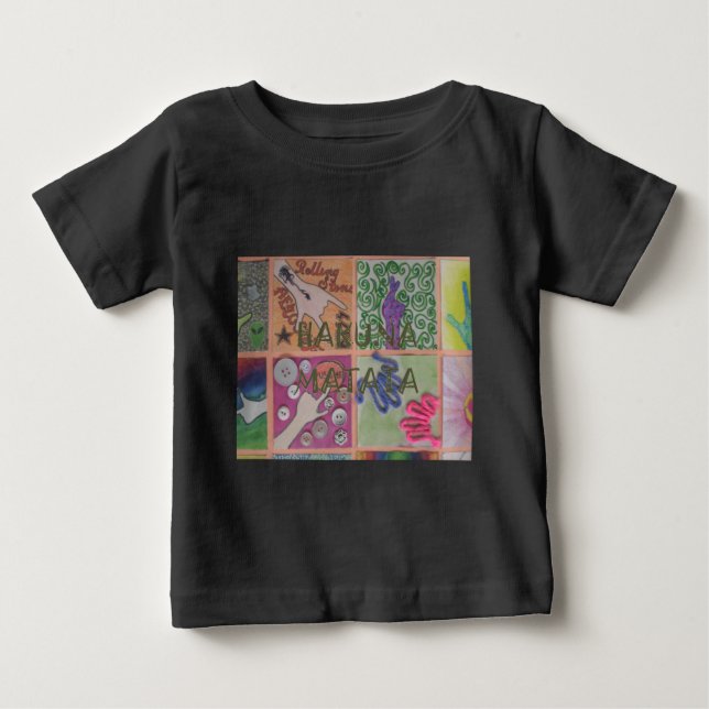 Hakuna Matata Handzeichen Kunst drucken Baby T-shirt (Vorderseite)