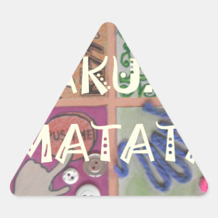 Hakuna Matata Handzeichen Kunst drucken Dreieckiger Aufkleber