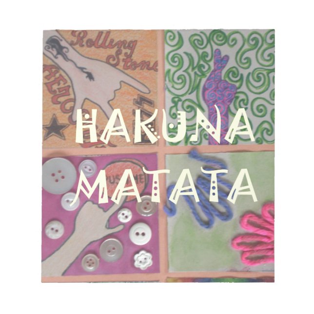 Hakuna Matata Handzeichen Kunst drucken Notizblock (Vorderseite)