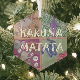 Hakuna Matata Handzeichen Kunst drucken Ornament Aus Glas