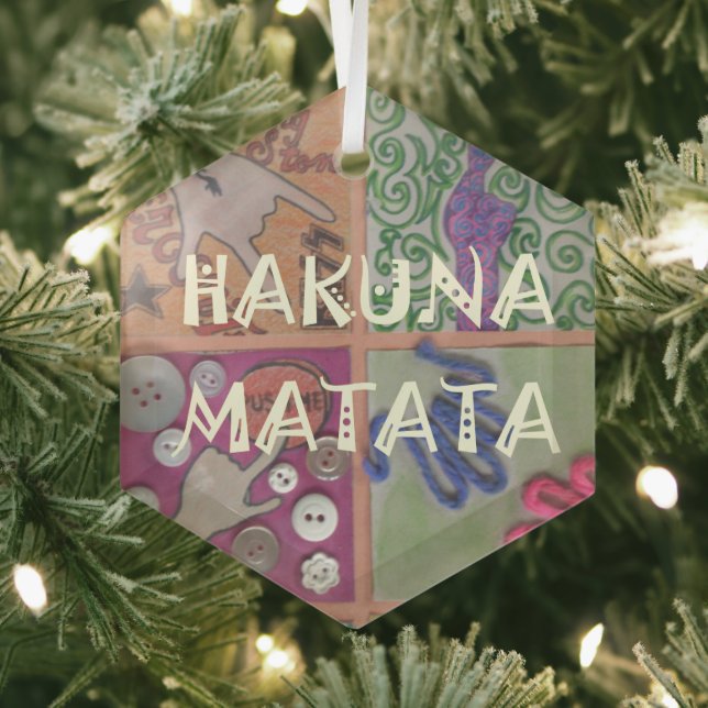 Hakuna Matata Handzeichen Kunst drucken Ornament Aus Glas (Insitu)