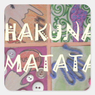 Hakuna Matata Handzeichen Kunst drucken Quadratischer Aufkleber
