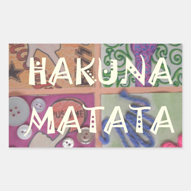 Hakuna Matata Handzeichen Kunst drucken Rechteckiger Aufkleber (Vorderseite)