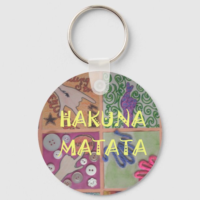 Hakuna Matata Handzeichen Kunst drucken Schlüsselanhänger (Vorderseite)